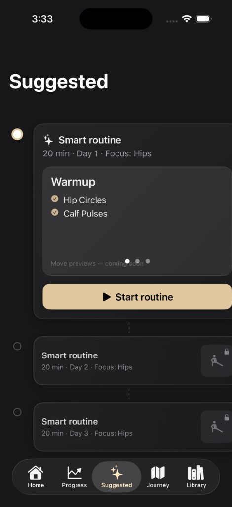 Flexibl suggested screen